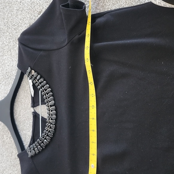 CLEO Sz Small Black S/Sleeve Top With Jewel Embellished Neckline - Picture 5 of 6